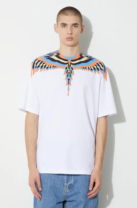 Marcelo Burlon t-shirt bawełniany Optical Wings męski kolor biały z nadrukiem