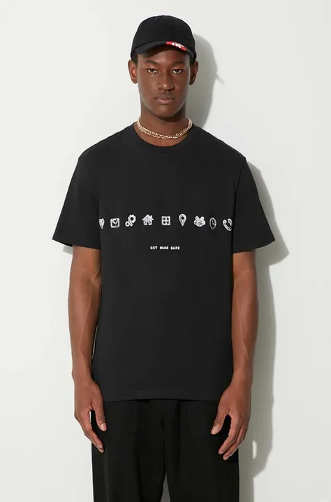 KSUBI tricou din bumbac culoarea negru, cu imprimeu
