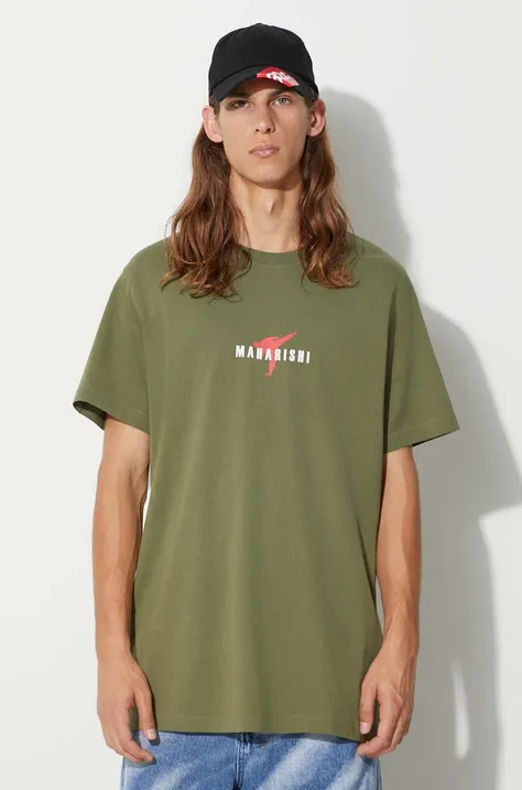 Maharishi t-shirt bawełniany Invisible Warrior T-Shirt kolor zielony z nadrukiem 1070
