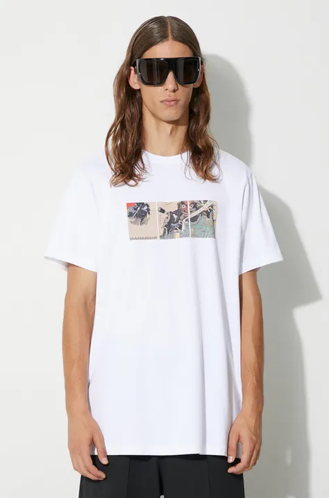Maharishi tricou din bumbac Kuroko Organic T-Shirt culoarea alb, cu imprimeu, 1071