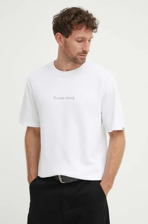 Хлопковая футболка Filling Pieces цвет белый с принтом