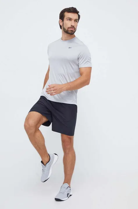 Тренувальна футболка Reebok Motionfresh Athlete колір сірий однотонна