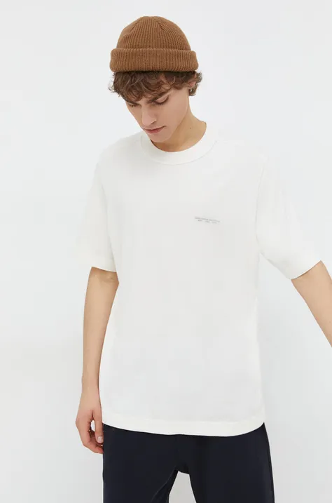 Βαμβακερό μπλουζάκι Abercrombie & Fitch ανδρικά, χρώμα: μπεζ