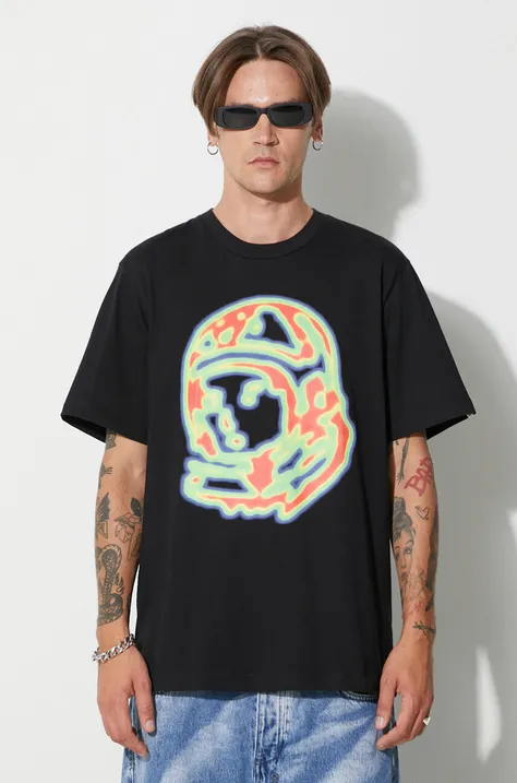 Billionaire Boys Club t-shirt bawełniany HEAT MAP HELMET LOGO T-SHIRT kolor czarny z nadrukiem B23345