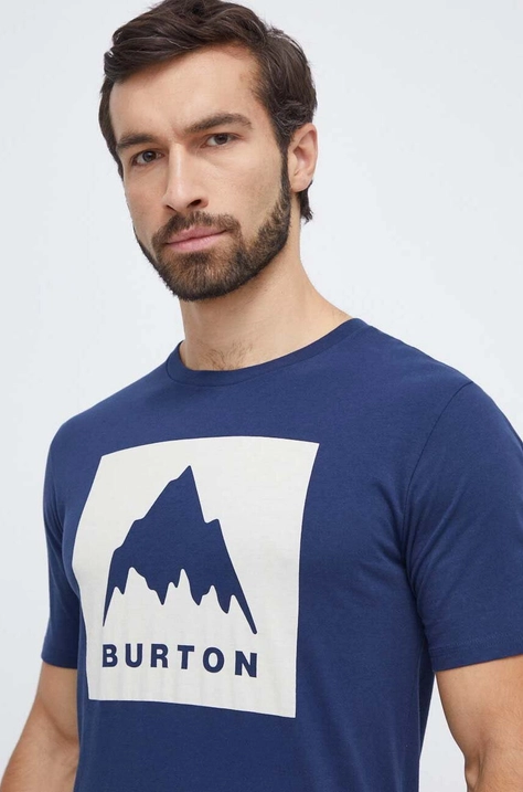 Burton tricou din bumbac barbati, culoarea albastru marin, cu imprimeu