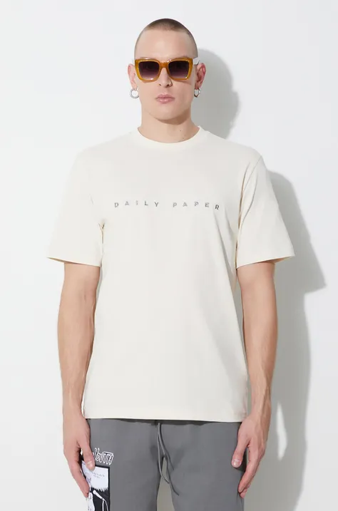 Daily Paper cotton t-shirt Alias Tee men’s beige color 2322052