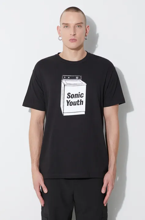 Βαμβακερό μπλουζάκι PLEASURES Techpack ανδρικό, χρώμα: μαύρο, P23SY020