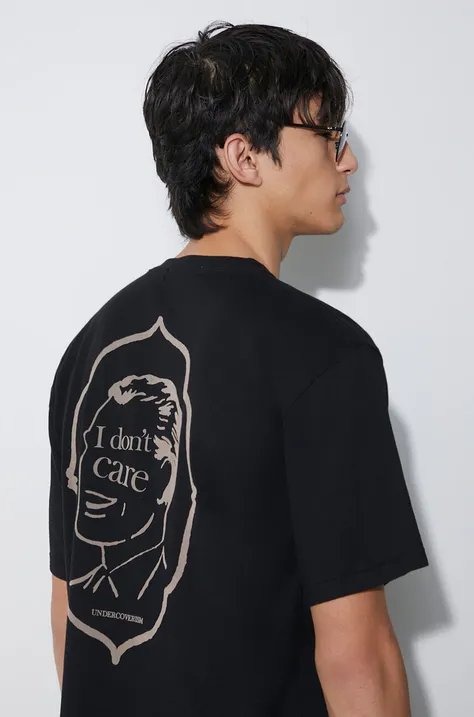 Bavlnené tričko Undercover Tee pánske, čierna farba, s potlačou, UC2C3806