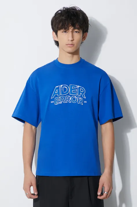 Ader Error t-shirt Edca Logo T-shirt men’s blue color BMADFWTS0104