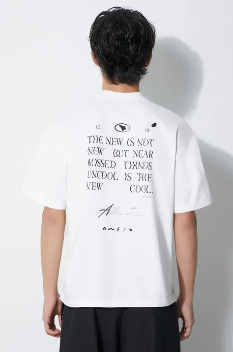 Тениска Ader Error Tatom Logo в бяло с принт BMADFWTS0103
