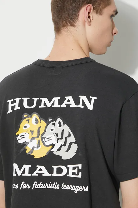 Хлопковая футболка Human Made Pocket мужская цвет чёрный однотонная HM26CS003