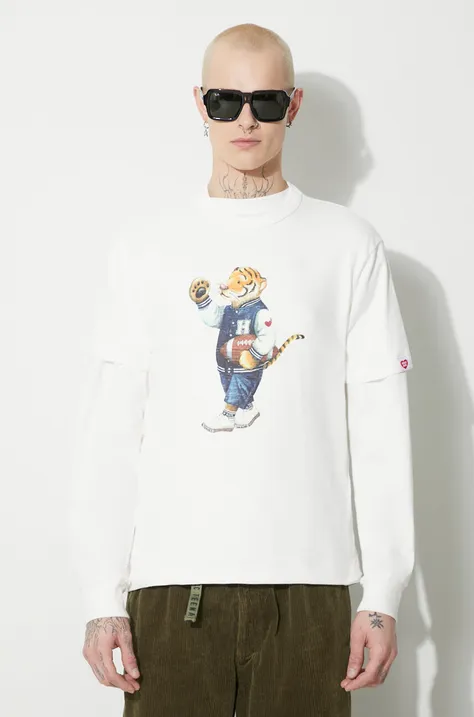 Pamučna majica Human Made Graphic za muškarce, boja: bijela, s tiskom, HM26TE001