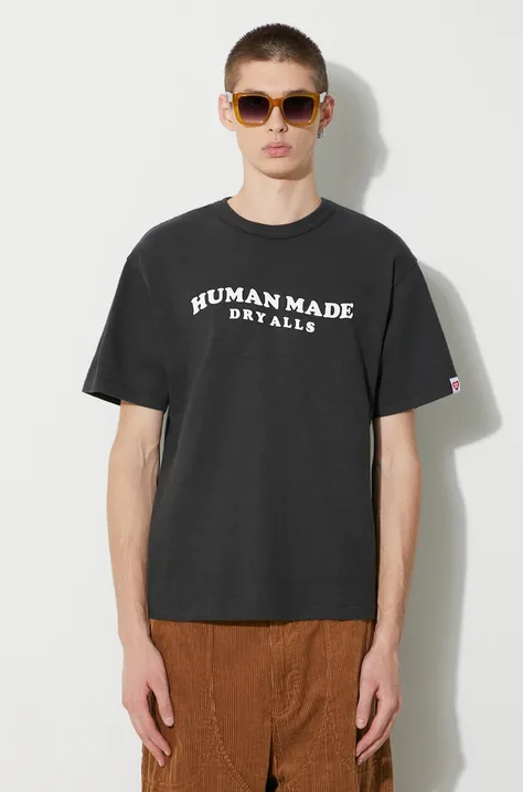 Хлопковая футболка Human Made Graphic мужская цвет чёрный с принтом HM26TE009