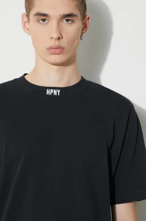 Βαμβακερό μπλουζάκι Heron Preston Hpny Emb Ss Tee ανδρικό, χρώμα: μαύρο, HMAA034C99JER0021001