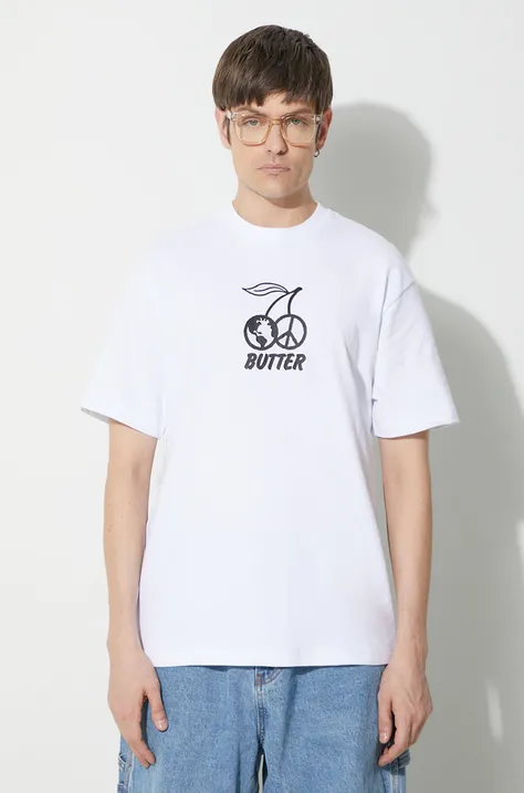 Butter Goods cotton t-shirt Cherry Tee men’s white color BGQ423D10202
