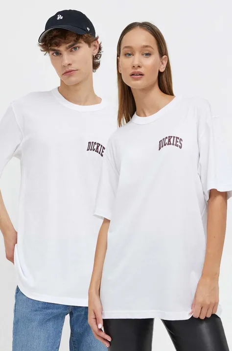Dickies t-shirt bawełniany kolor biały z nadrukiem