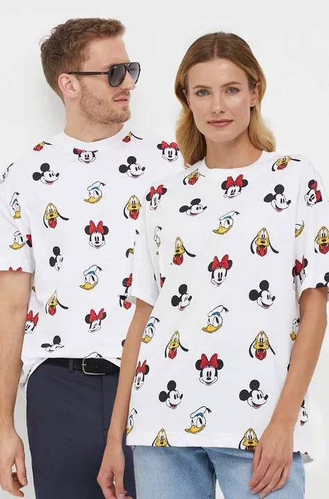 United Colors of Benetton t-shirt bawełniany x Disney kolor biały wzorzysty