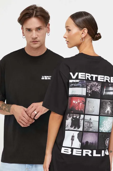 Бавовняна футболка Vertere Berlin колір чорний з принтом