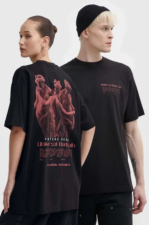 Vertere Berlin t-shirt bawełniany kolor czarny z nadrukiem