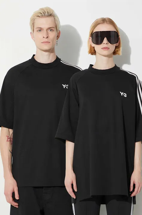 Бавовняна футболка Y-3 колір чорний візерунок