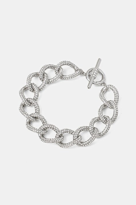 Náramek Lauren Ralph Lauren BR 7.5IN PAVE CURB LINK FLEX 14B00435
