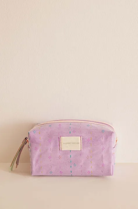 Kosmetická taška women'secret DAILY MARRAKECH fialová barva, 4847886