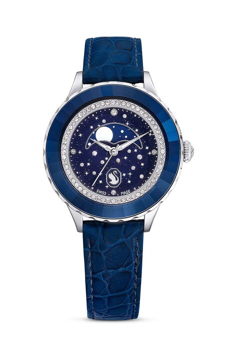 Swarovski ceas OCTEA MOON femei, culoarea albastru marin, 5677494