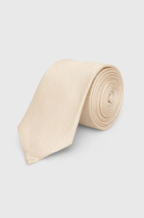 Calvin Klein krawat jedwabny kolor beżowy K10K113143