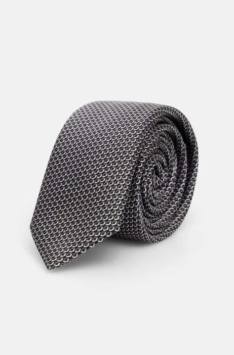 Kravata od svile HUGO boja: crna, 50520640