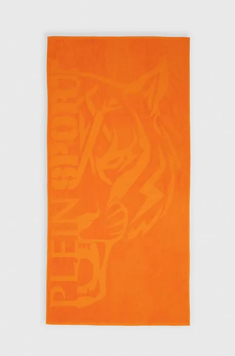 PLEIN SPORT ręcznik bawełniany 92 x 170 cm kolor pomarańczowy PS24TW02