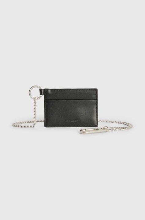 Кожаный чехол на карты AllSaints MAKOTO CHAIN CARD HO цвет чёрный M169XB