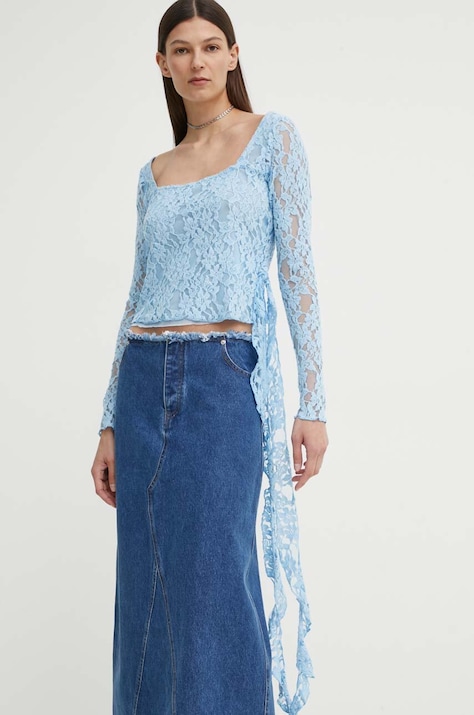 Блуза с дълги ръкави Résumé BirdieRS Blouse в синьо 121651174