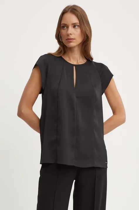 Блуза Calvin Klein в черно с изчистен дизайн K20K207161