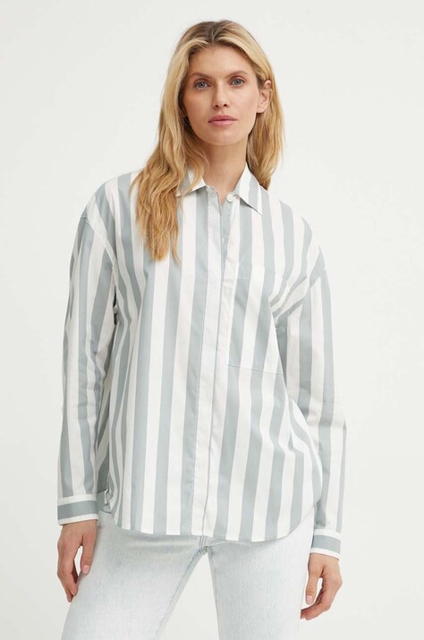 Marc O'Polo camasa femei, culoarea alb, cu guler clasic, relaxed, 406111542423