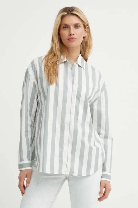 Košulja Marc O'Polo za žene, boja: bijela, relaxed, s klasičnim ovratnikom, 406111542423