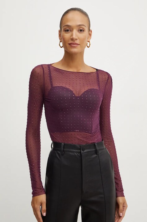 Pinko bluza femei, culoarea violet, modelator, 103911 A220
