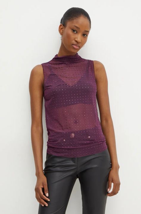 Pinko top colore violetto con applicazione 103913 A220