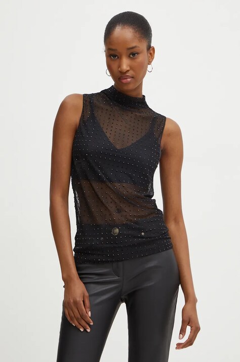 Pinko top culoarea negru, cu imprimeu, 103913 A220