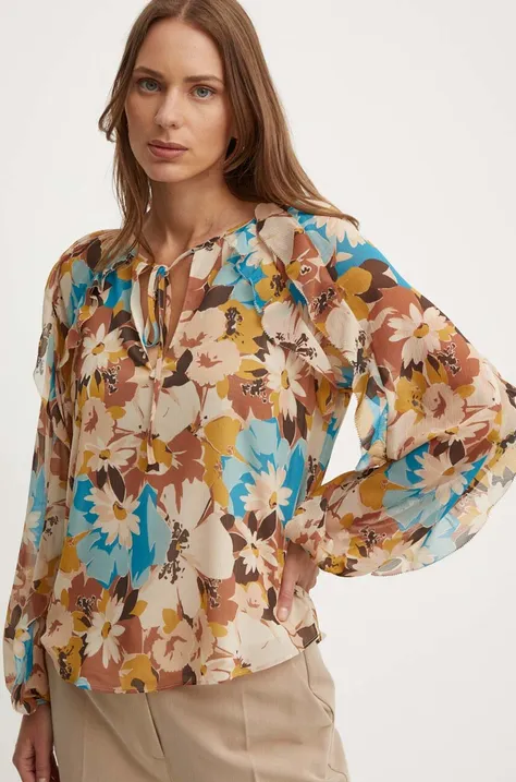 Majica Lauren Ralph Lauren ženska, rjava barva, 200940136