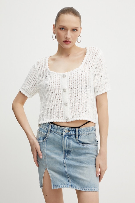 Miss Sixty bluza 6L2RJ0180000 RJ0180  KNIT PULLOVER femei, culoarea alb, neted, 6L2RJ0180000