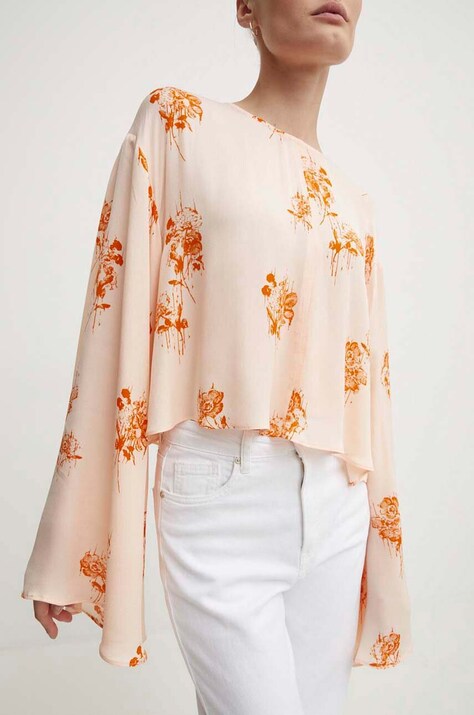 Day Birger et Mikkelsen bluza Becky - Falling Flowers femei, culoarea portocaliu, modelator, DAY65243204