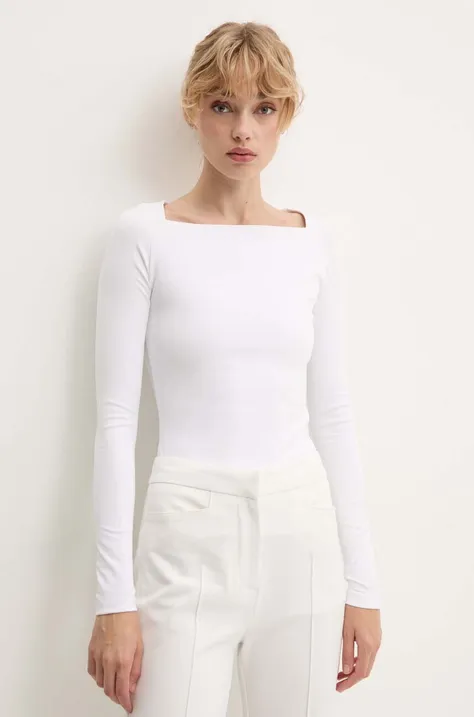 Блузка Remain Long Sleeve Jersey Top жіноча колір білий однотонна 502258400