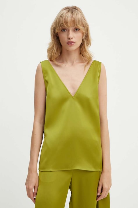 Stine Goya top culoarea verde, neted, SG5860
