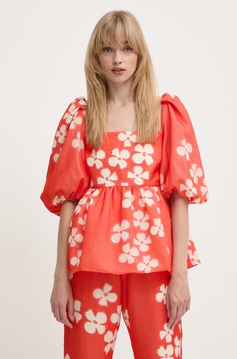 Stine Goya bluza femei, culoarea portocaliu, modelator, SG5967