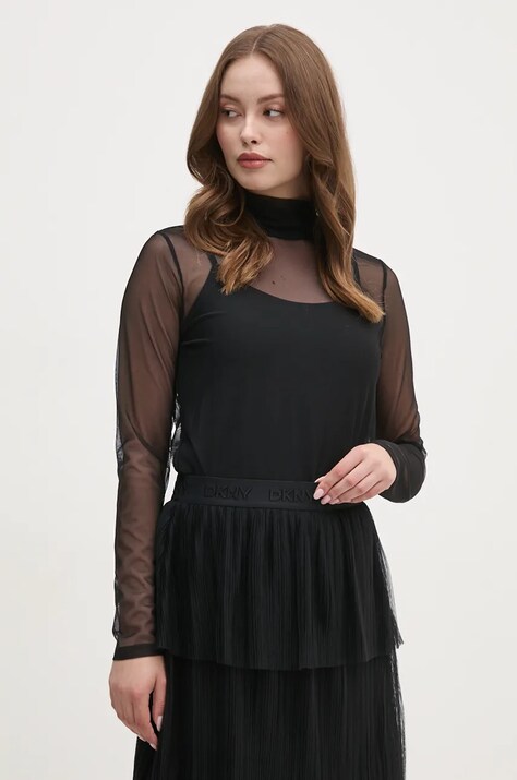 Блузка Dkny женская цвет чёрный однотонная P4HH7XSF