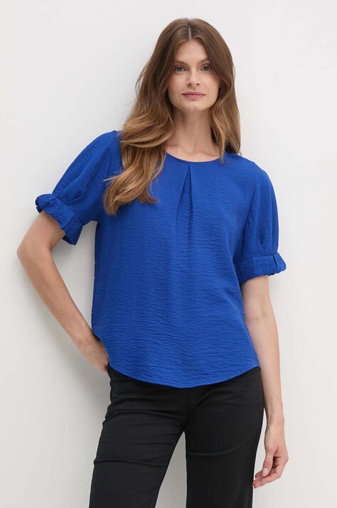 Dkny bluzka damska kolor niebieski gładka P43A8U50