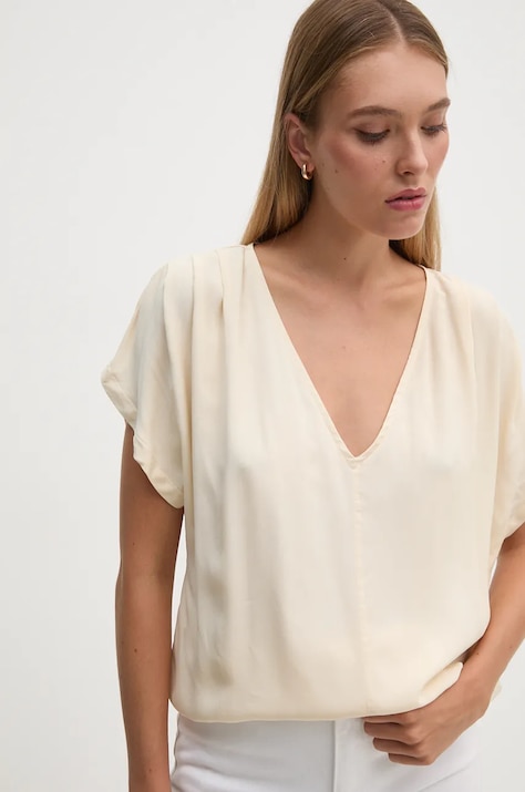 United Colors of Benetton bluza femei, culoarea bej, neted, 5KPADQ0A9