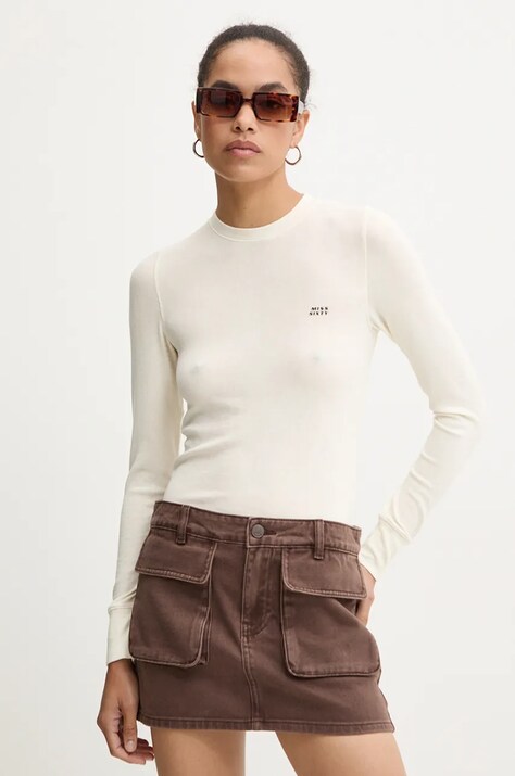 Miss Sixty longsleeve din amestec de lana culoarea bej, 6L3SJ3890000