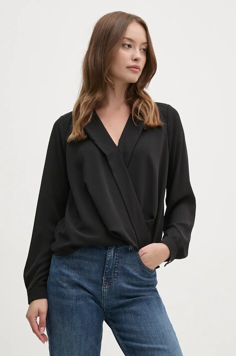 Artigli bluza femei, culoarea negru, neted, ACBL000657