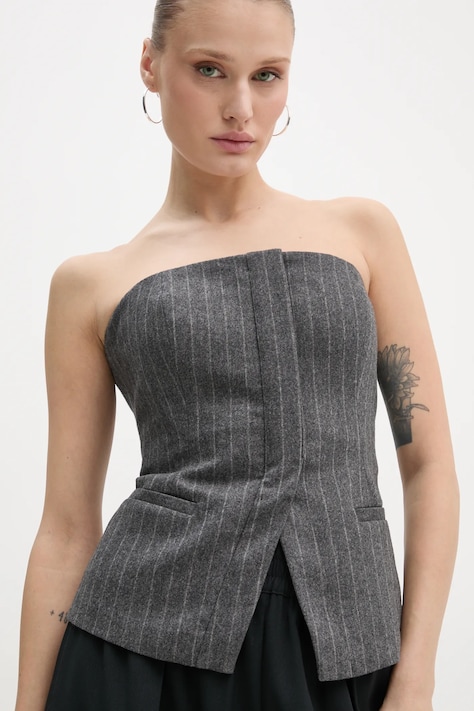 Блузка A.L.C. Renee цвет серый узор 5TOPS01726